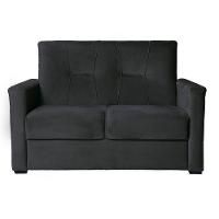 Sofá Pequeno 2 Lugares 1,35 Porta Controle No Braço Alice Preto - 1