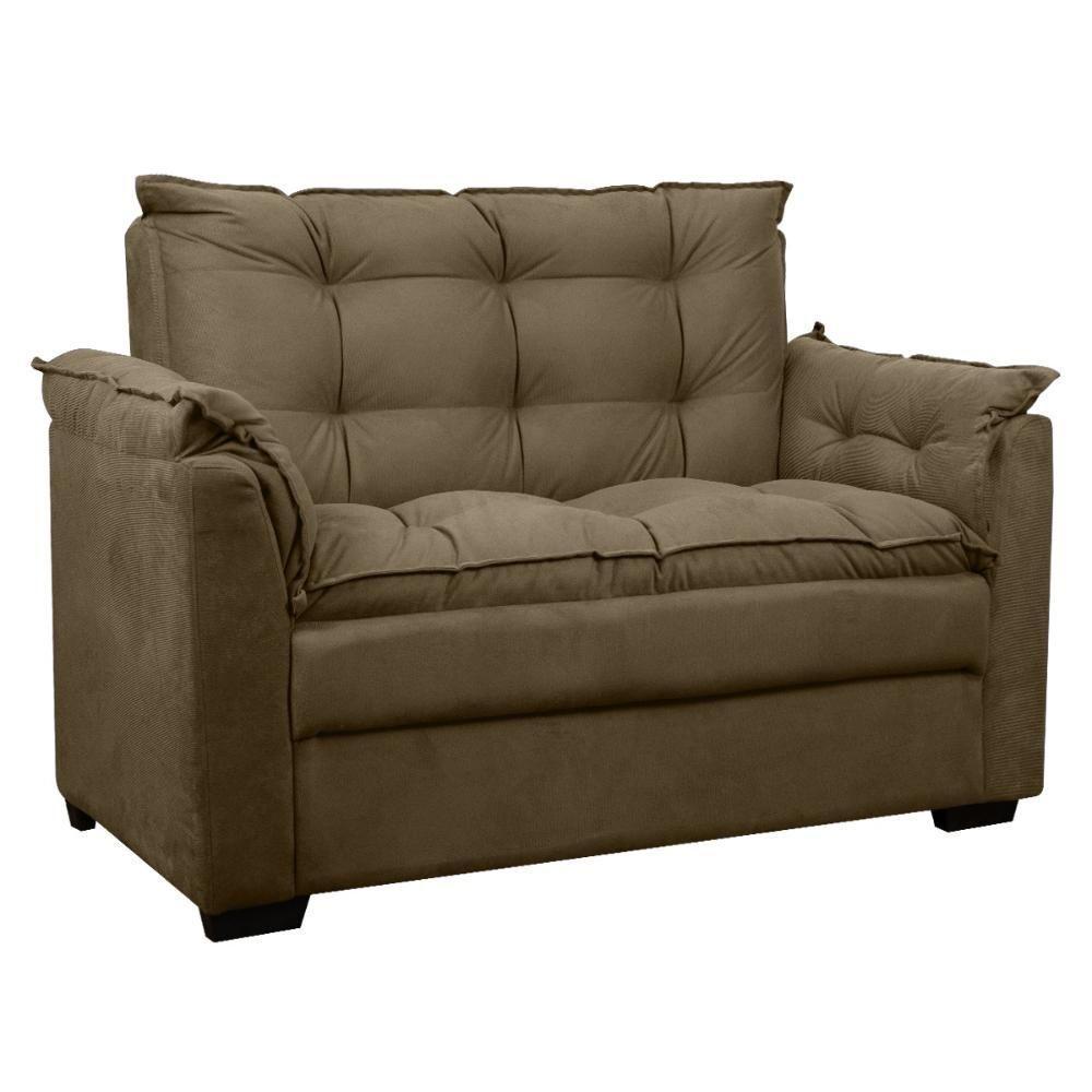 Sofá Confortável 1,40 Pequeno Compacto Small Claro Marrom Claro - 1