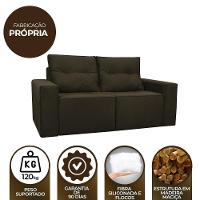 Sofá 1,80 Moderno 2 Lugares Confortável Onix Marrom Escuro - 6