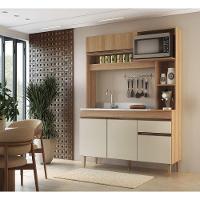 Armário De Cozinha Compacta Em Mdp Mel E Off White 1,95 X 1,53 M Splendore - 3