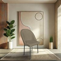 Kit 2 Cadeiras Poltrona De Jantar Ariel Suede Marrom Rato Pés De Ferro Preto - Pallazio - 2