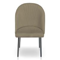 Kit 2 Cadeiras Poltrona De Jantar Ariel Suede Marrom Rato Pés De Ferro Preto - Pallazio