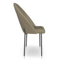 Kit 2 Cadeiras Poltrona De Jantar Ariel Suede Marrom Rato Pés De Ferro Preto - Pallazio - 5