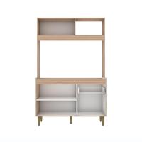 Armário De Cozinha Compacta Em Mdp Mel E Off White 1,94 X 1,24 M Splendore - 3