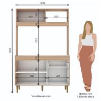 Armário De Cozinha Compacta Em Mdp Mel E Off White 1,94 X 1,24 M Splendore