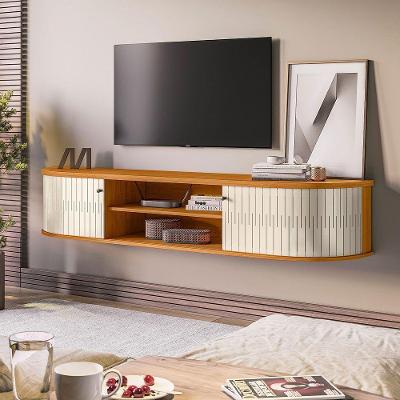 Rack Bancada Suspensa Para Tv 75 Polegadas 183cm Onix Cinamomo-off White - Pallazio