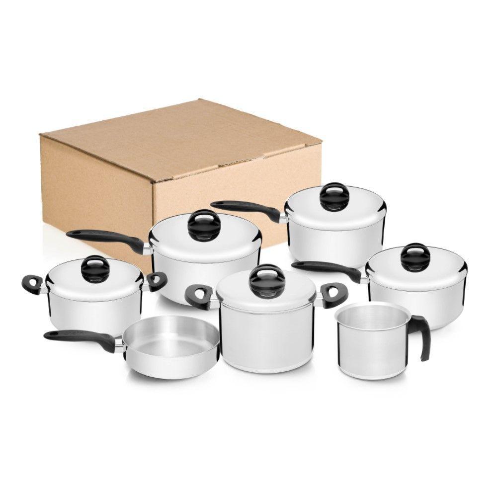 Jogo De Panelas Eterna 7 Peças Em Alumínio Polido Nigro - 2