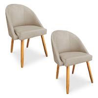 Kit 2 Cadeiras De Jantar Bela Veludo Pés Palito Castanho - Pallazio Cor Rosê - 1