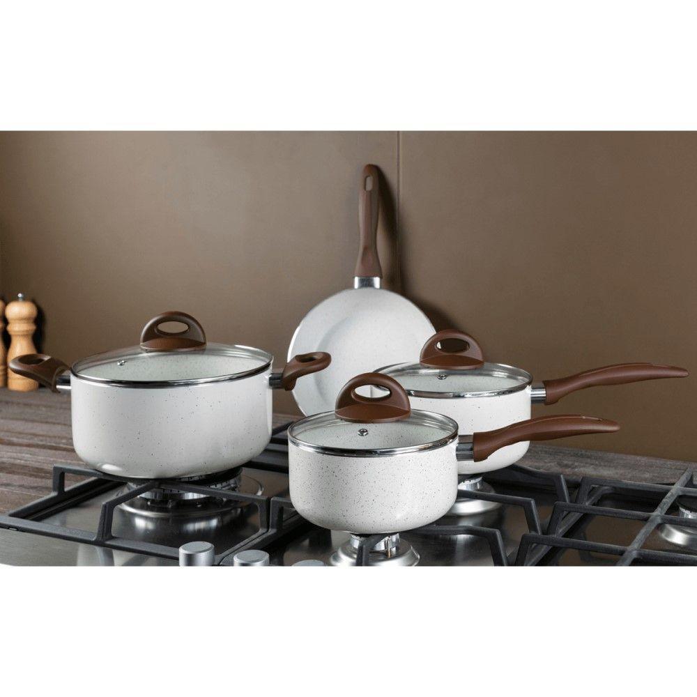 Jogo De Panelas 5 Peças Indução Vanilla Em Alumínio E Revestimento Cerâmico Ceramic Life Smart Plus Brinox - 2