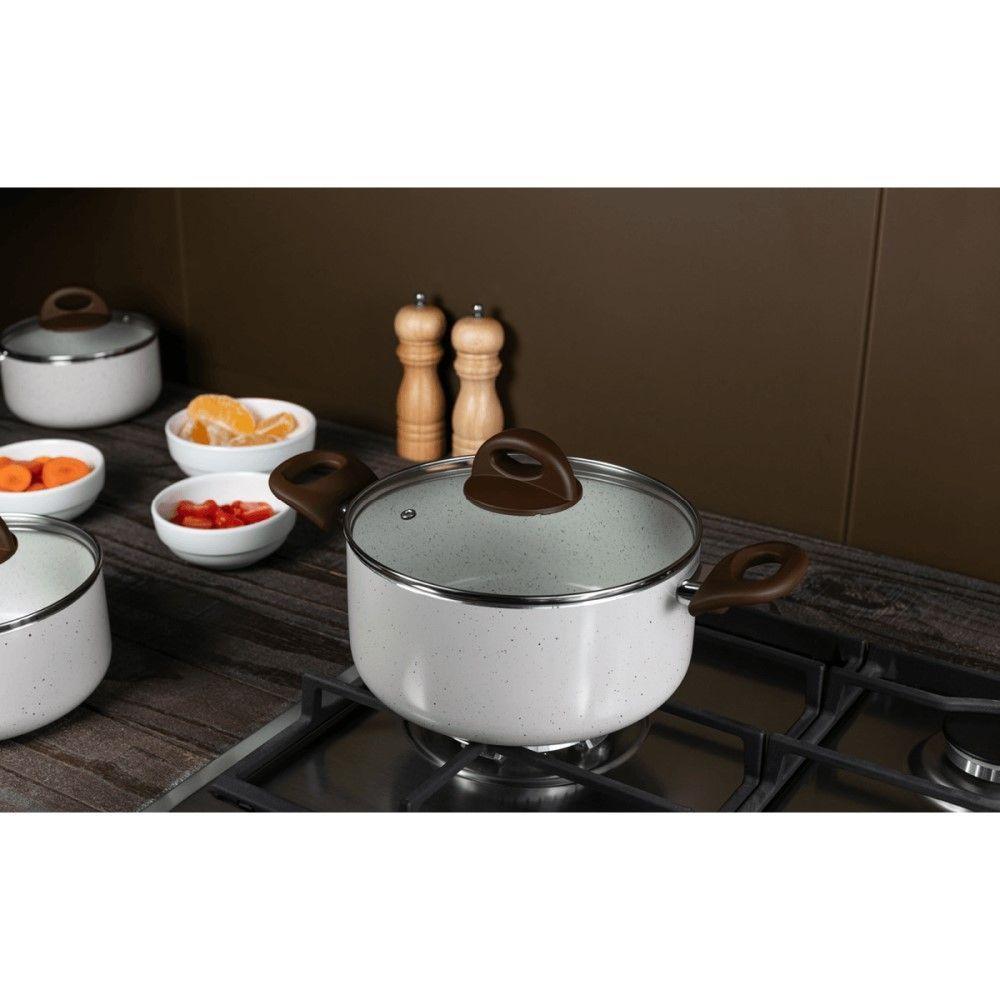 Jogo De Panelas 5 Peças Indução Vanilla Em Alumínio E Revestimento Cerâmico Ceramic Life Smart Plus Brinox - 4