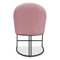 Cadeira Poltrona De Jantar Bela Veludo Rosê Base Metálica Industrial Preto - Pallazio - 5