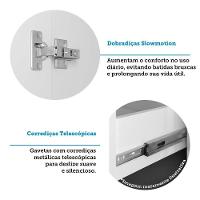 Paneleiro De Cozinha 70cm 2 Portas E 3 Gavetas Art Luciane M Pátina-cinza Cristal