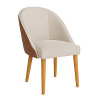 Kit 08 Cadeiras Poltrona De Jantar Bela Corano Nozes E Linho Pés Palito Castanho - Pallazio Cor Bege - 3