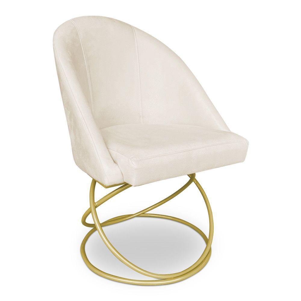 Kit 04 Cadeiras Poltrona De Jantar Bela Veludo Base Metálica Luxo Dourado - Pallazi Cor Azul Marinho - 3