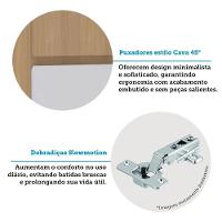 Paneleiro Duplo 70cm 4 Portas Slim Luciane Móveis Freijó-freijó Brasil-cinza Cristal - 3