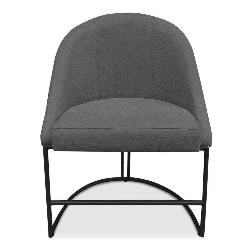 Kit 04 Cadeiras Poltrona De Jantar Bela Veludo Grafite Base Metálica Industrial Preto - Pallazio - 4