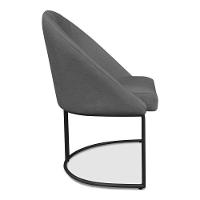 Kit 04 Cadeiras Poltrona De Jantar Bela Veludo Grafite Base Metálica Industrial Preto - Pallazio - 5