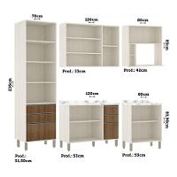 Cozinha Modulada Completa 5 Peças 270cm Com Vidro Reflecta E Pátina Ff-avelã Ff - 2