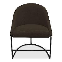 Kit 08 Cadeiras Poltrona De Jantar Bela Suede Marrom Base Metálica Industrial Preto - Pallazio