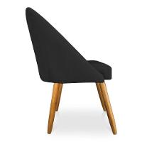 Kit 8 Cadeiras De Jantar Bela Veludo Preto Pés Palito Castanho - Pallazio - 5