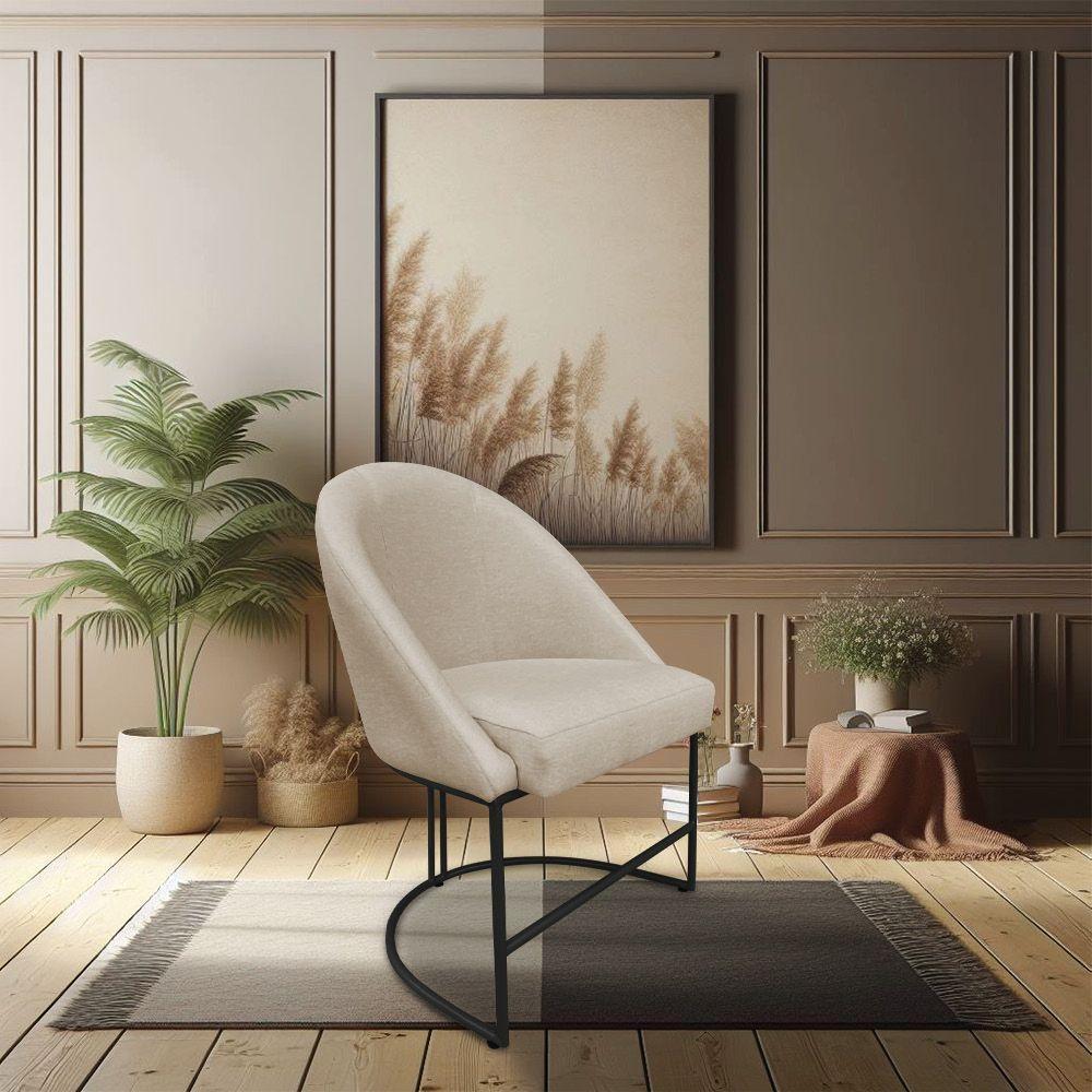 Kit 04 Cadeiras Poltrona De Jantar Bela Veludo Base Metálica Industrial Preto - Pallazio Cor Rosê - 2