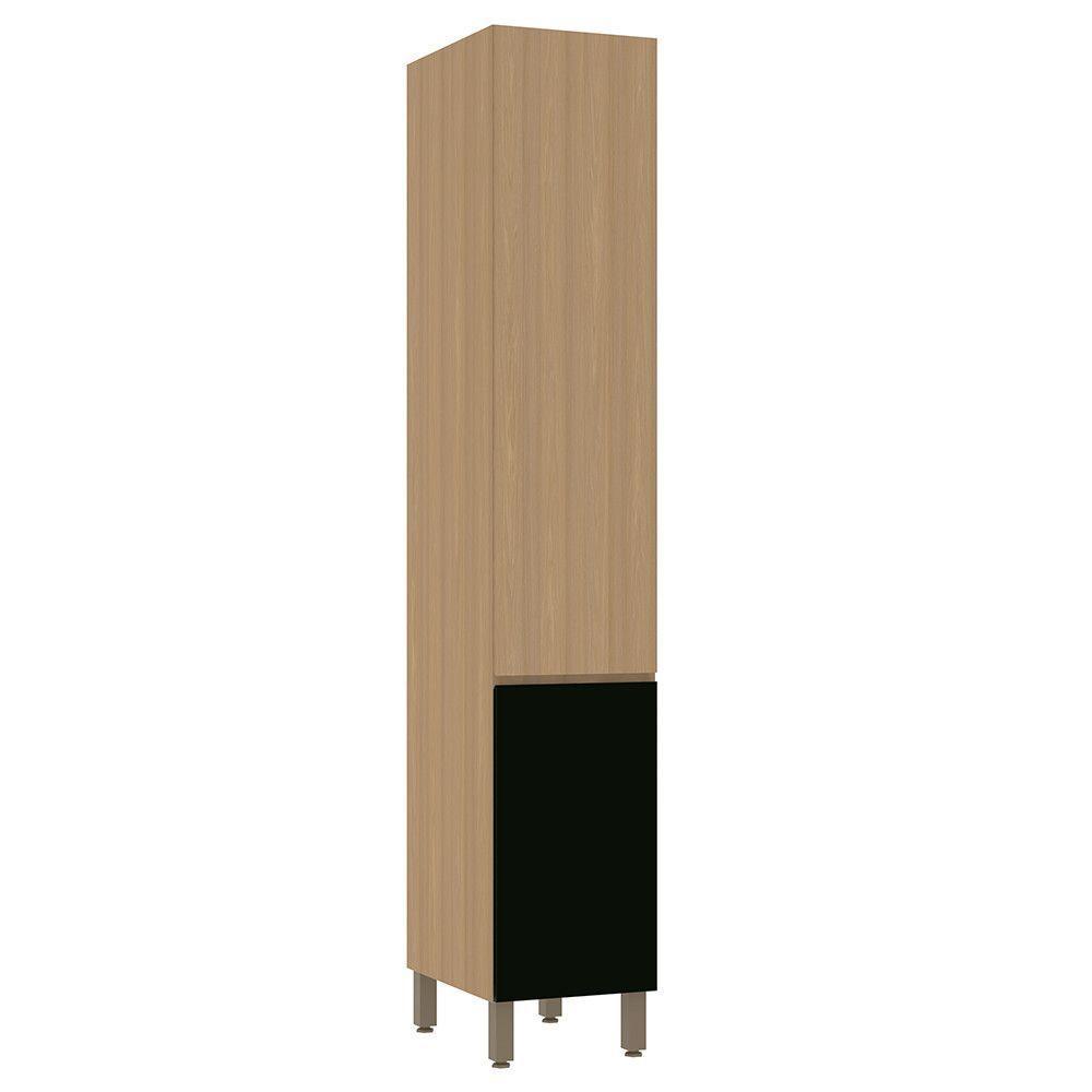 Paneleiro Simples 40cm 2 Portas Slim Luciane Móveis Freijó-freijó Brasil-preto - 1