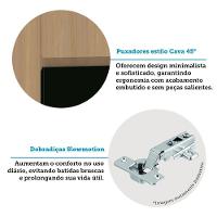 Paneleiro Simples 40cm 2 Portas Slim Luciane Móveis Freijó-freijó Brasil-preto - 3