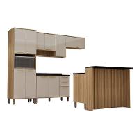 Cozinha Modulada Com Bancada Completa 6 Peças Com Tampos E S Avelã-mocca Laca - 2