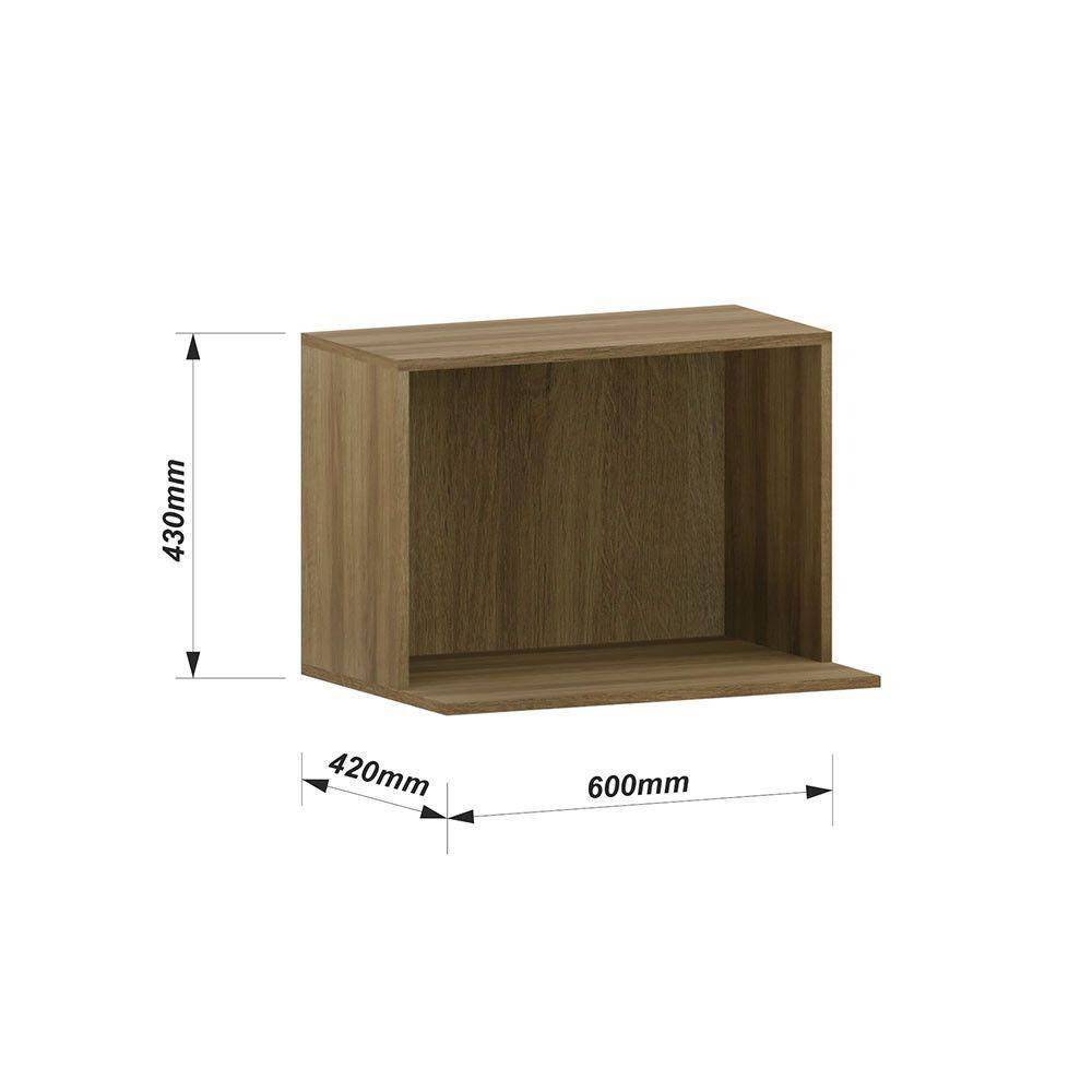 Nicho Para Microondas 60cm Isis Luciane Móveis Avelã-mocca Laca - 3