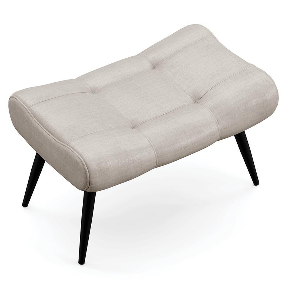 Kit Poltrona E Puff Para Sala De Estar Com Almofada E Pés Palito Lord Facto Dunas Pérola - Ibiza - 2