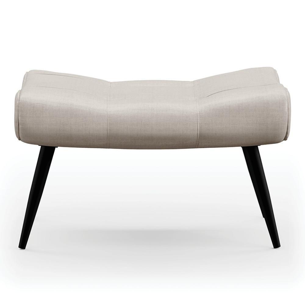 Kit Poltrona E Puff Para Sala De Estar Com Almofada E Pés Palito Lord Facto Dunas Pérola - Ibiza - 9