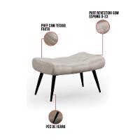 Kit Poltrona E Puff Para Sala De Estar Com Almofada E Pés Palito Lord Facto Dunas Pérola - Ibiza - 7