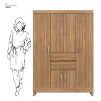 Guarda Roupa Solteiro 6 Portas E 2 Gavetas Ecom Ii - Amêndola Touch