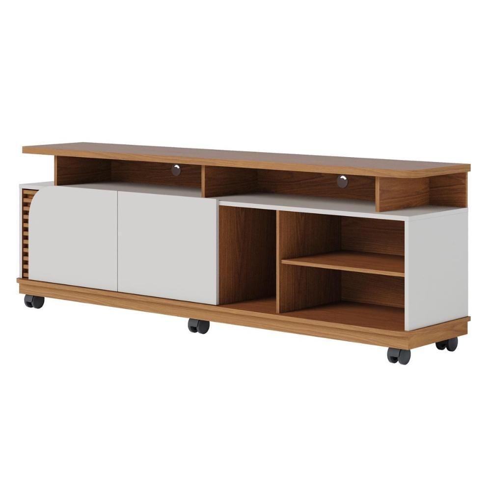 Rack Bancada 2 Portas Com Rodízio Jurerê 1.8 - Freijó Off White Matte - 10