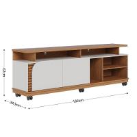 Rack Bancada 2 Portas Com Rodízio Jurerê 1.8 - Freijó Off White Matte - 2