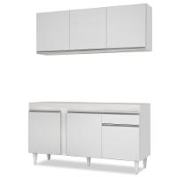 Armário Aéreo Argélia E Balcão Para Pia 150cm Dakota Branco - Lumil Móveis - 1