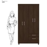 Guarda Roupa Solteiro 4 Portas E 2 Gavetas Toledo - Ébano Touch