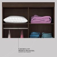 Guarda Roupa Solteiro 4 Portas E 2 Gavetas Toledo - Ébano Touch - 8