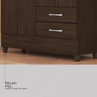 Guarda Roupa Solteiro 4 Portas E 2 Gavetas Toledo - Ébano Touch - 9