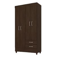 Guarda Roupa Solteiro 4 Portas E 2 Gavetas Toledo - Ébano Touch - 10