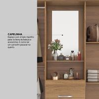 Guarda Roupa Solteiro 4 Portas Com Espelho E 2 Gavetas Loanda - Amêndola Touch - 6