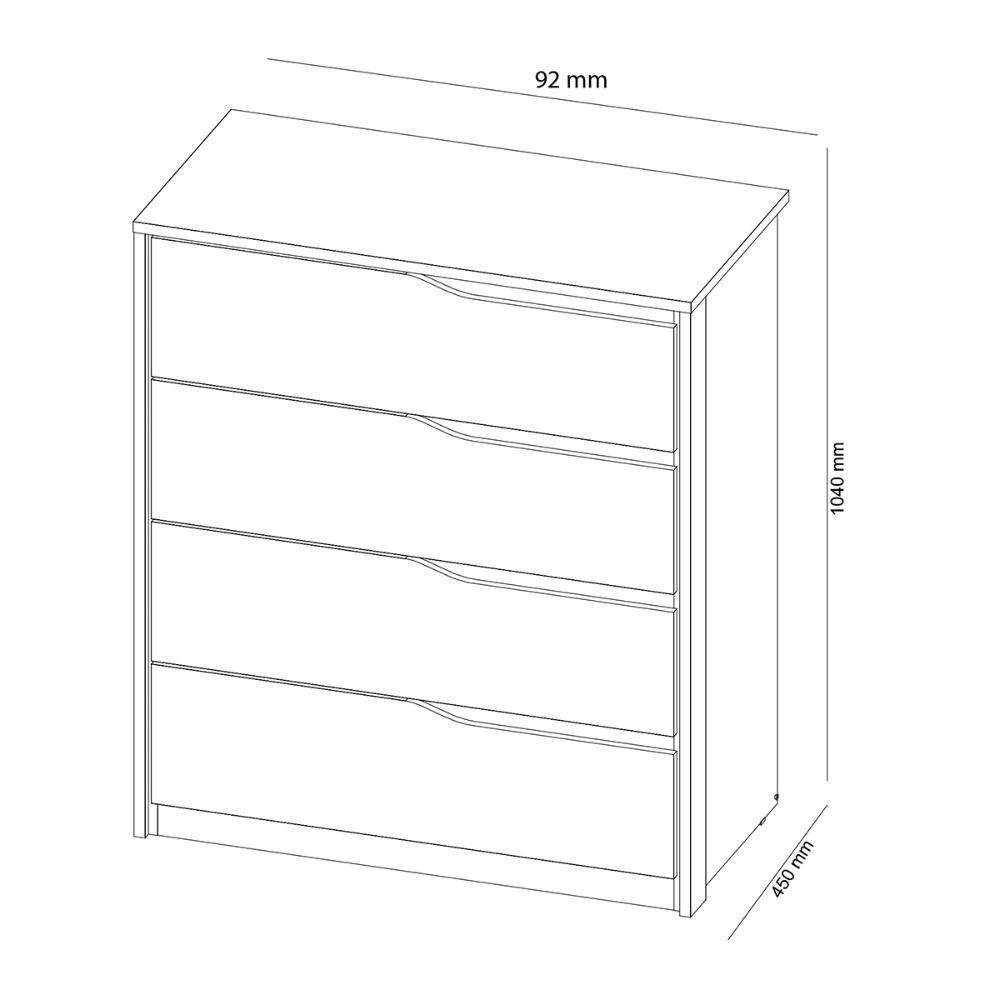 Cômoda 4 Gavetas Parde - Amendola Grafito - 2
