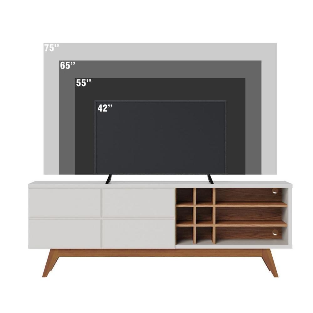 Rack Bancada 2 Portas Chanfradas Noronha - Freijó Off White Matte - 4