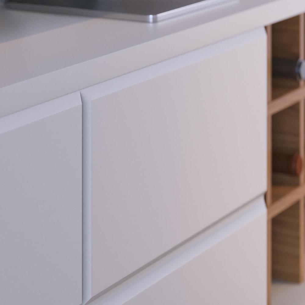 Rack Bancada 2 Portas Chanfradas Noronha - Freijó Off White Matte - 8