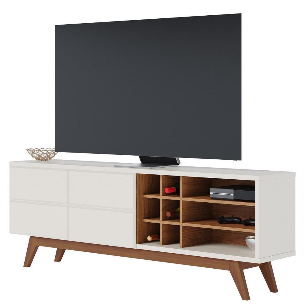 Rack Bancada 2 Portas Chanfradas Noronha - Freijó Off White Matte - 9