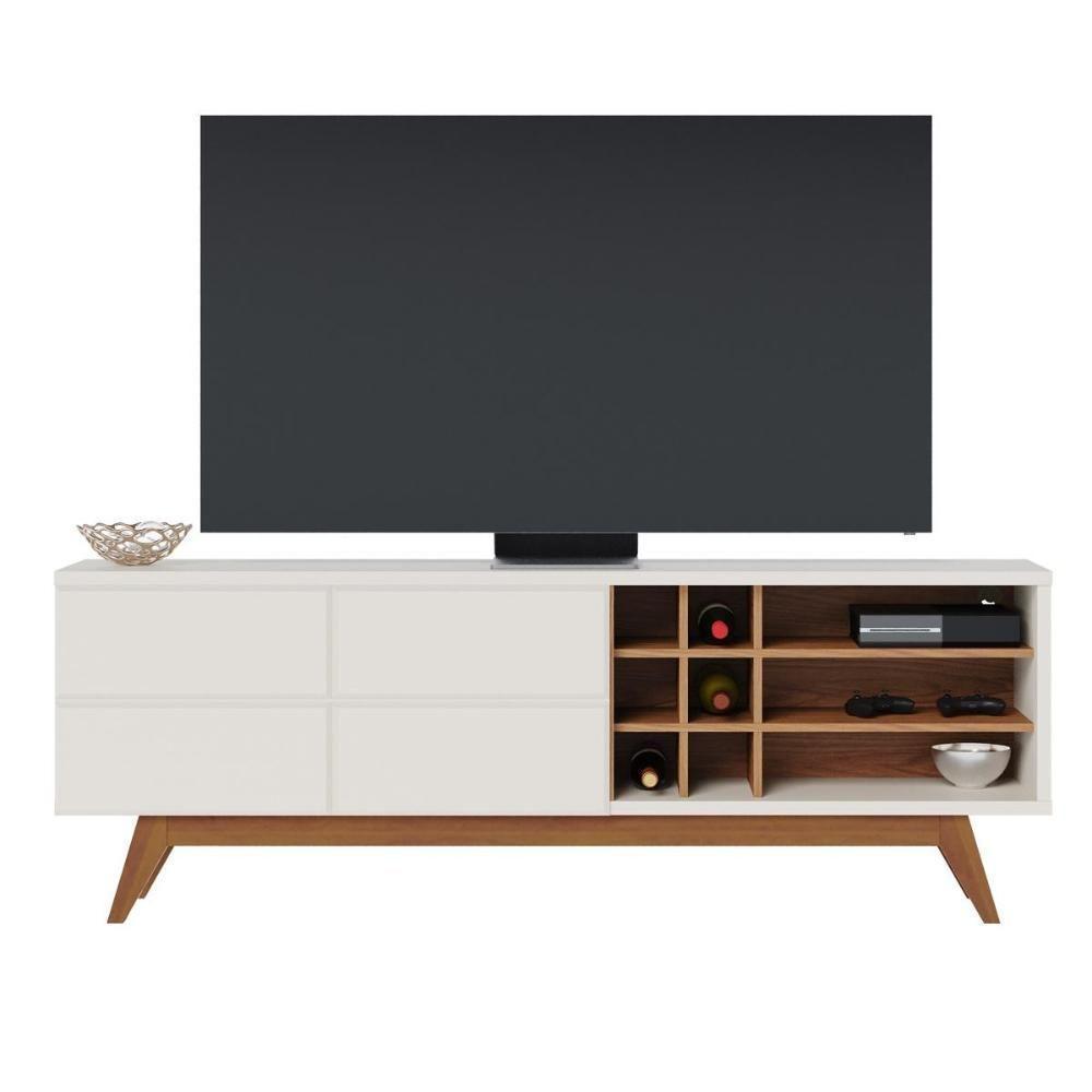 Rack Bancada 2 Portas Chanfradas Noronha - Freijó Off White Matte - 10