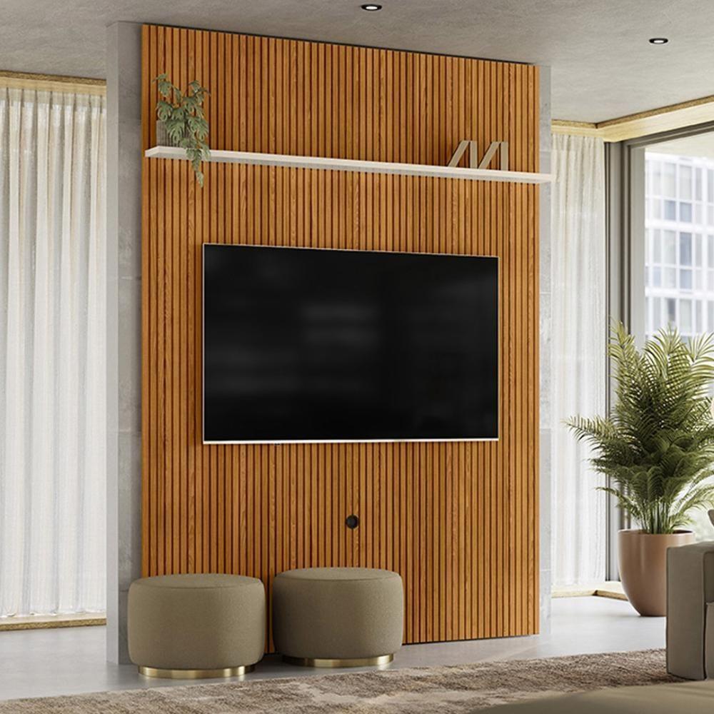 Painel Piso-teto 1 Prateleira New Interlagos - Cinamomo Off White - 1