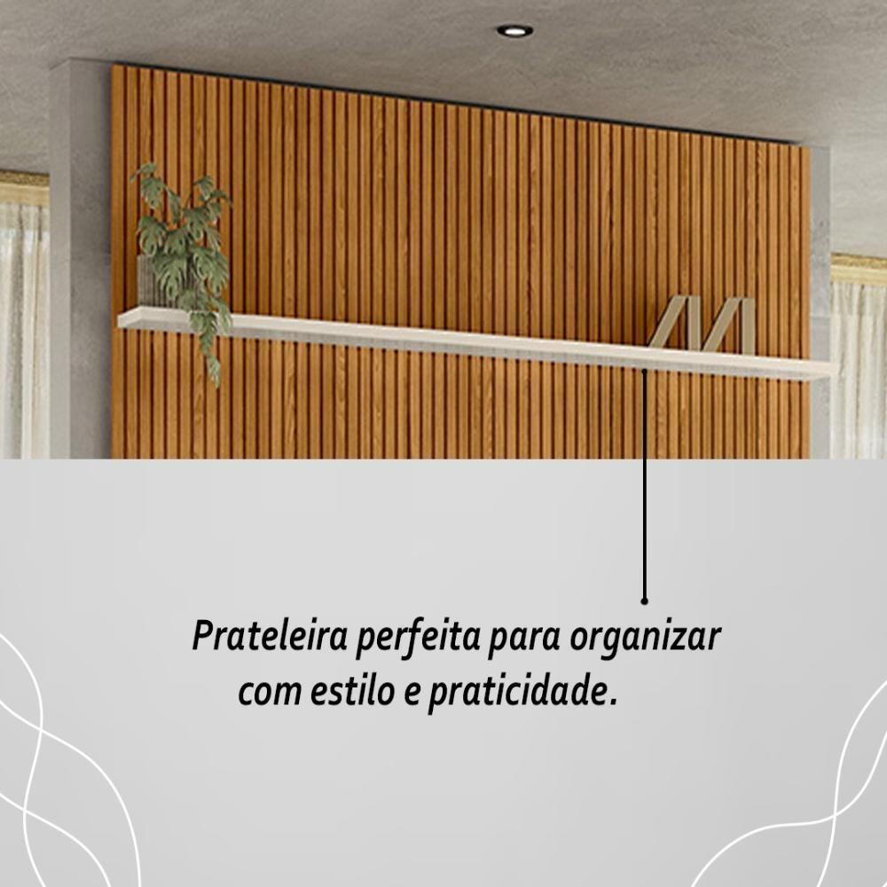 Painel Piso-teto 1 Prateleira New Interlagos - Cinamomo Off White - 5