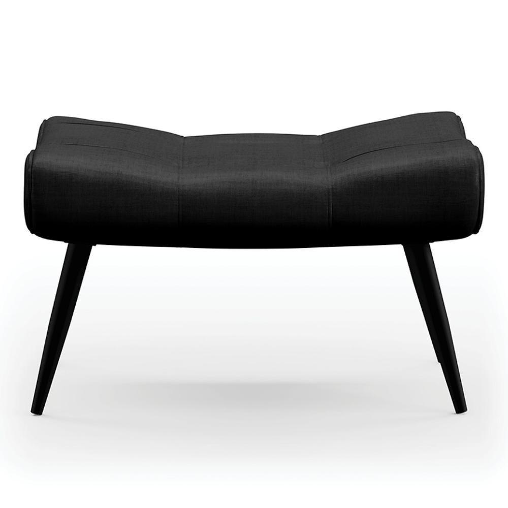 Kit Poltrona E Puff Para Sala De Estar Com Almofada E Pés Palito Lord Facto Dunas Preto - Ibiza - 9