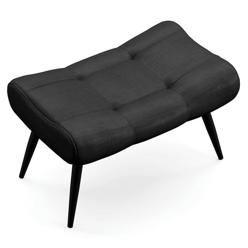 Kit Poltrona E Puff Para Sala De Estar Com Almofada E Pés Palito Lord Facto Dunas Preto - Ibiza - 10